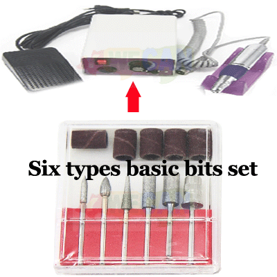 6X Electric Nail File Drill Basic Bit Nail Art Useful